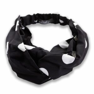 Bandeau cheveux à pois noir et blanc Shona Le Bandeau Français | Bandeau Cheveux Femme